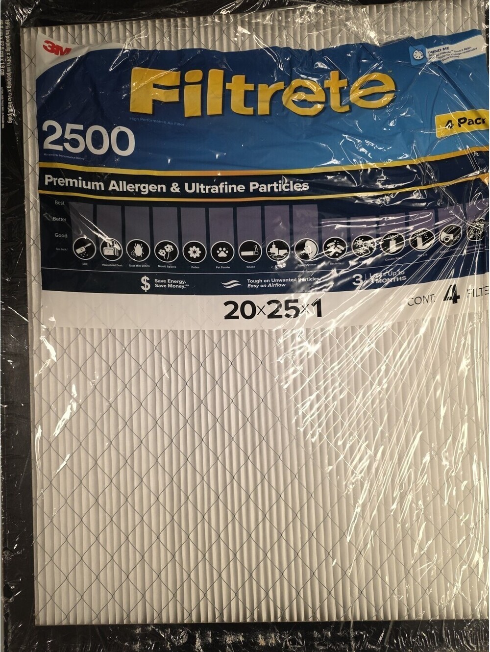 3M 2500 Series Filtrete 1 Filter 20 X 25 X 1 (Pack of 3)